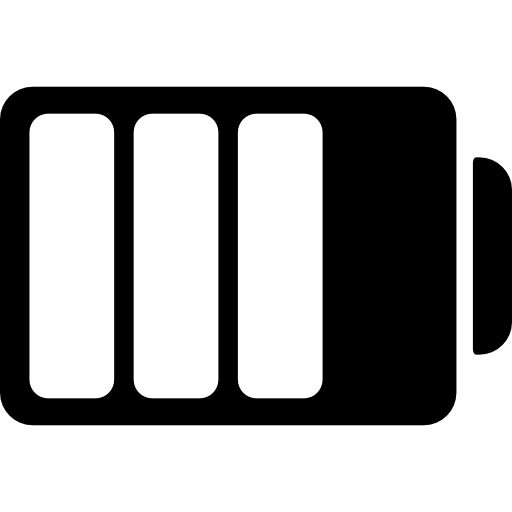 Battery status with three quarters charged